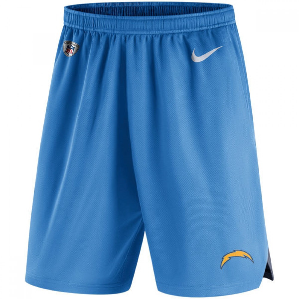 Men's Los Angeles ChargersPowder Blue Knit Performance Shorts