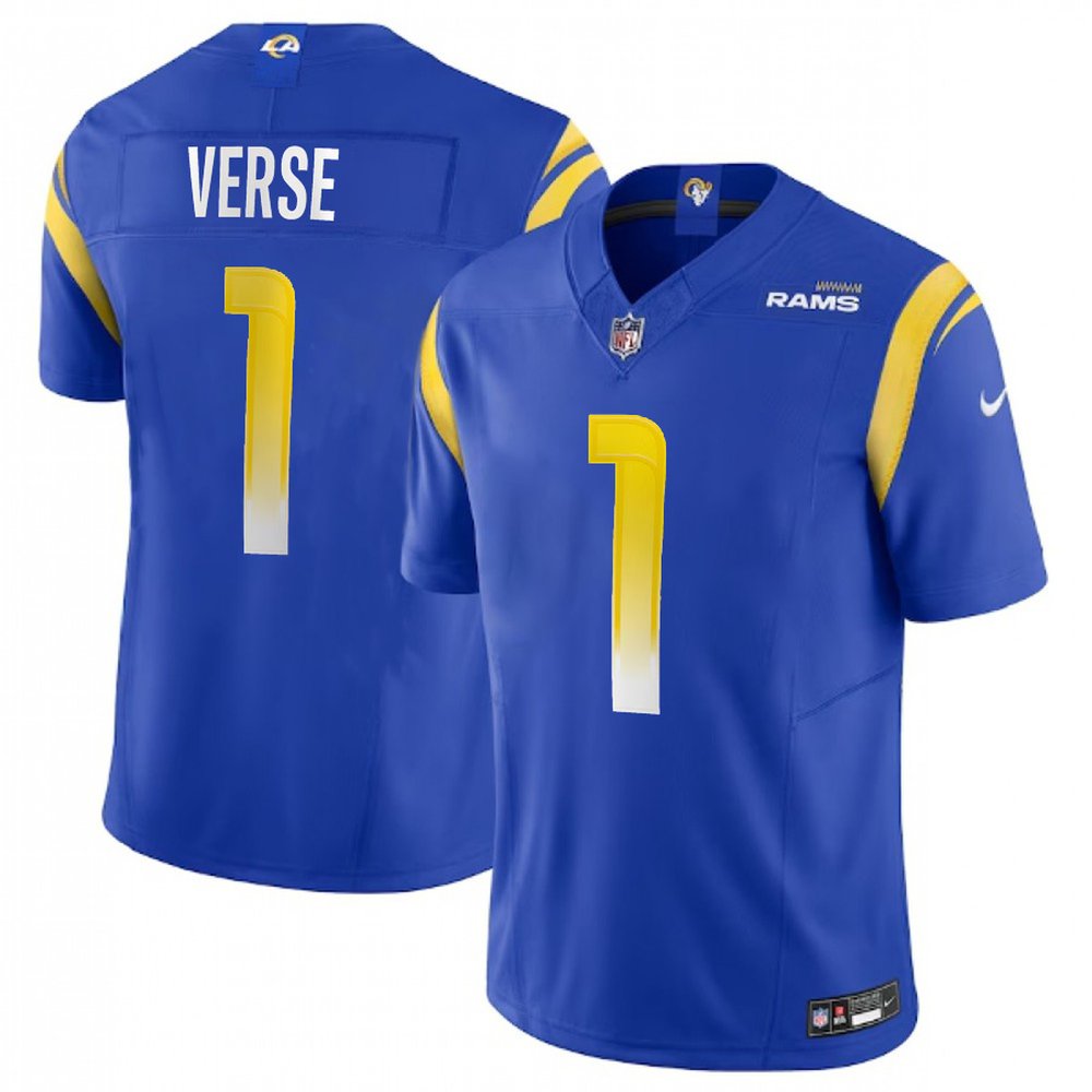 Men's Los Angeles Rams Jared VerseRoyal 2024 NFL Draft First Round Pick Player F.U.S.E. Vapor Untouchable Limited Stitched Football Jersey
