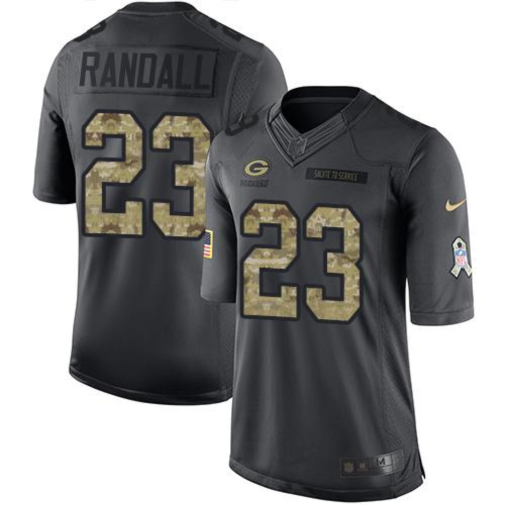 Packers #23 Damarious Randall Black Youth Stitched NFL Limited 2016 Salute to Service Jersey