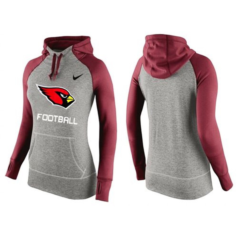 Women'sArizona Cardinals Performance Hoodie Grey & Red_1