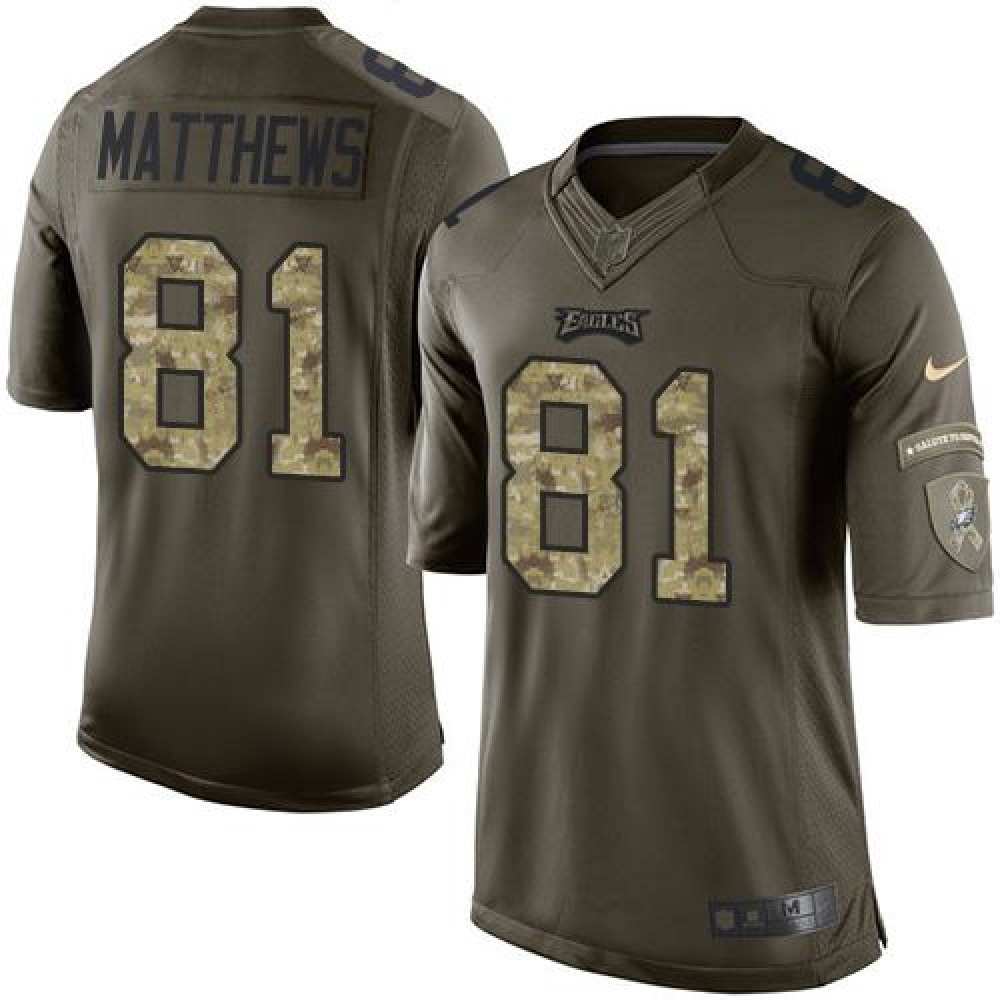Eagles #81 Jordan Matthews Green Men's Stitched NFL Limited Salute to Service Jersey