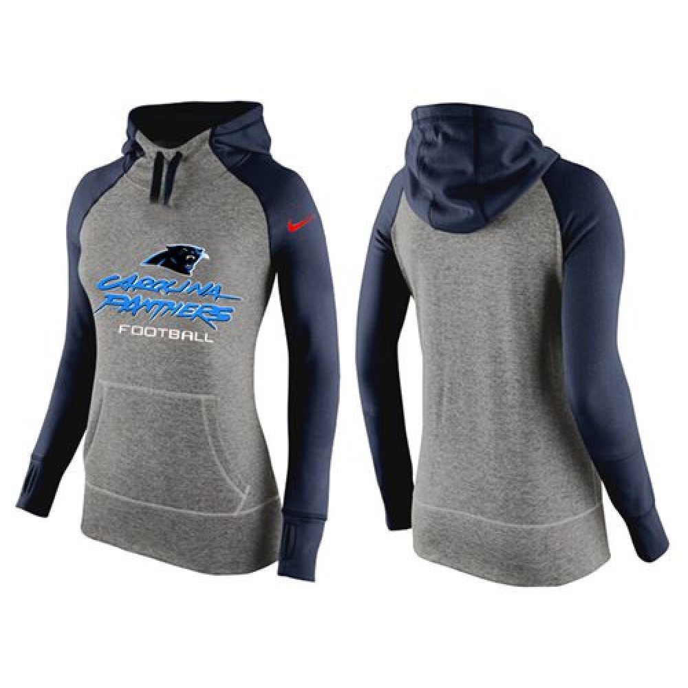 Women'sCarolina Panthers Performance Hoodie Grey & Dark Blue