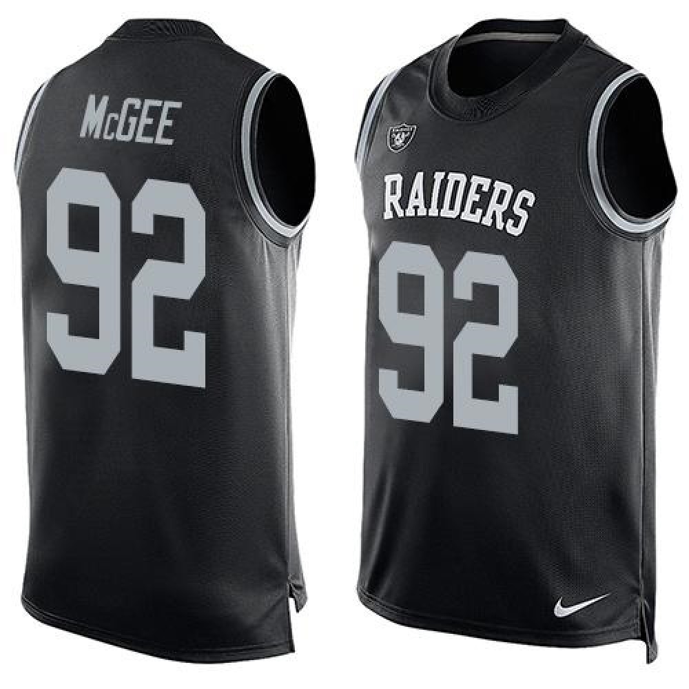 Raiders #92 Stacy McGee Black Team Color Men's Stitched NFL Limited Tank Top Jersey
