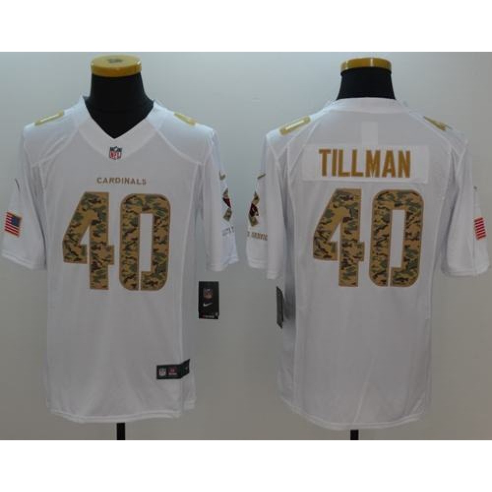 Cardinals #40 Pat Tillman White Men's Stitched NFL Limited Salute to Service Jersey
