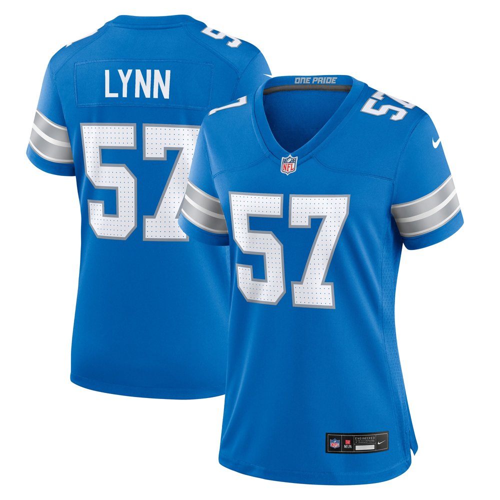 Women's Detroit Lions #57 Nate LynnBlue Game Jersey