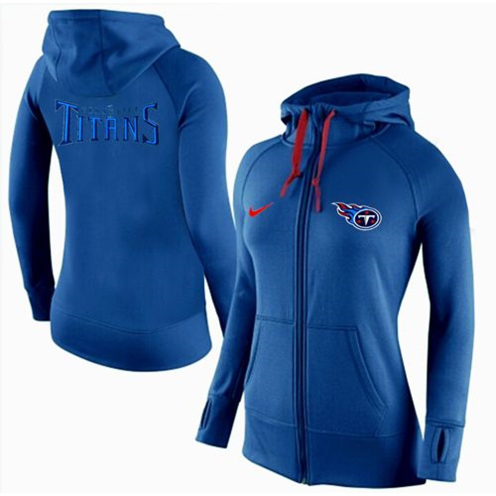 Women'sTennessee Titans Full-Zip Performance Hoodie Blue