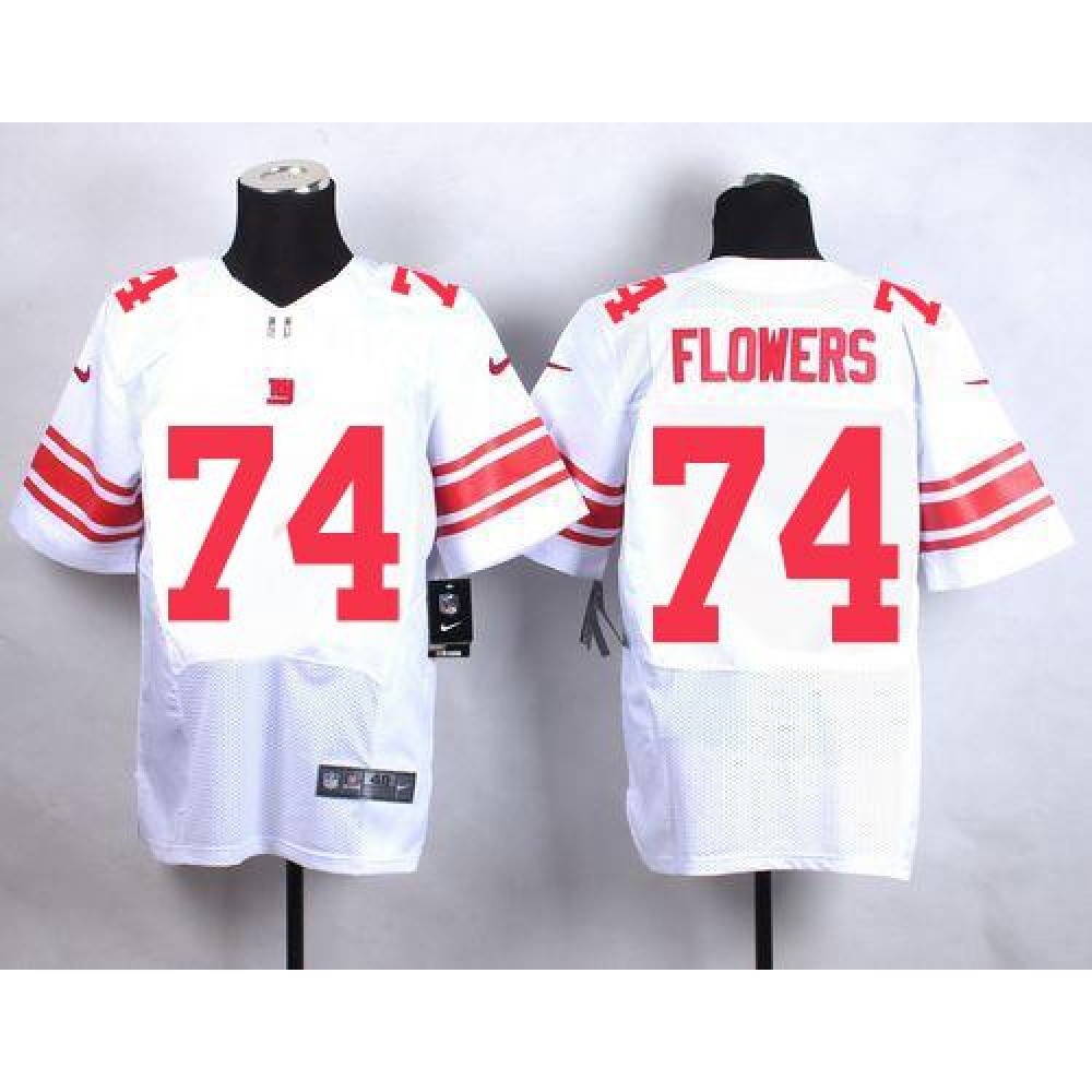 Giants #74 Ereck Flowers White Men's Stitched NFL Elite Jersey