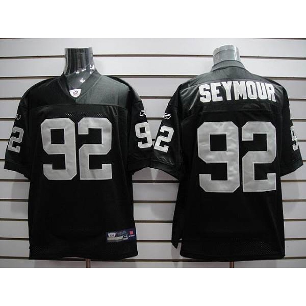 Raiders #92 Richard Seymour Black Stitched Youth NFL Jersey