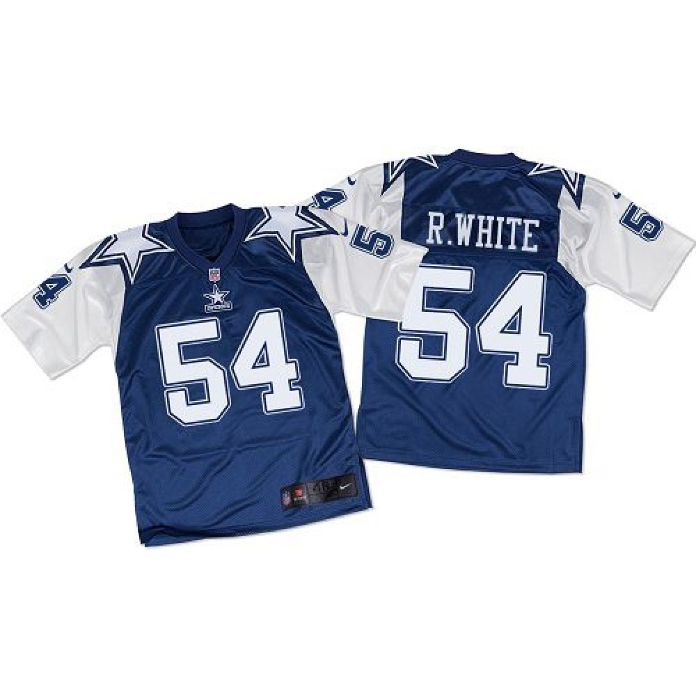 Cowboys #54 Randy White Navy Blue/White Throwback Men's Stitched NFL Elite Jersey