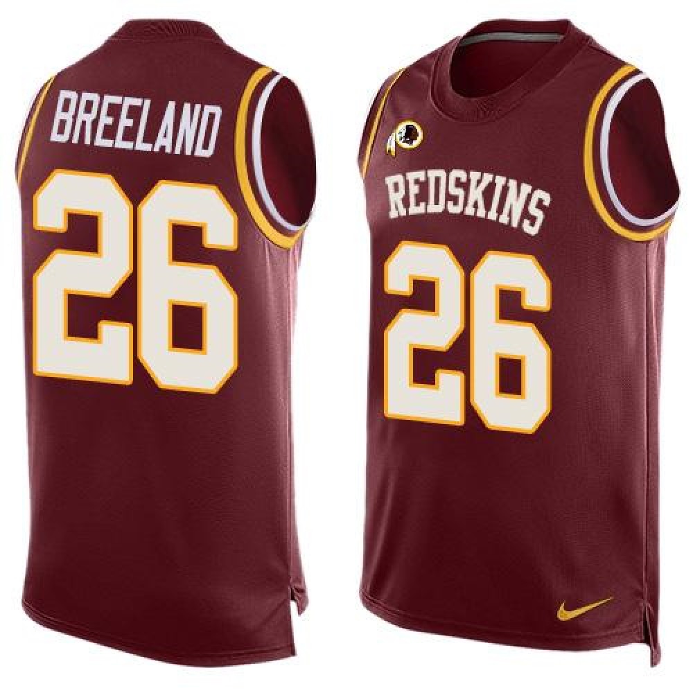 Redskins #26 Bashaud Breeland Burgundy Red Team Color Men's Stitched NFL Limited Tank Top Jersey