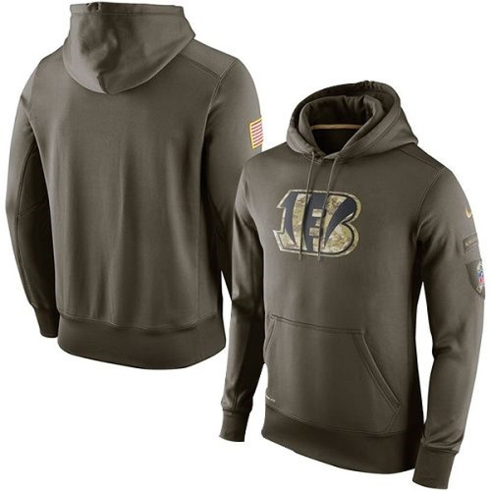 Men's Cincinnati BengalsOlive Salute To Service KO Performance Hoodie