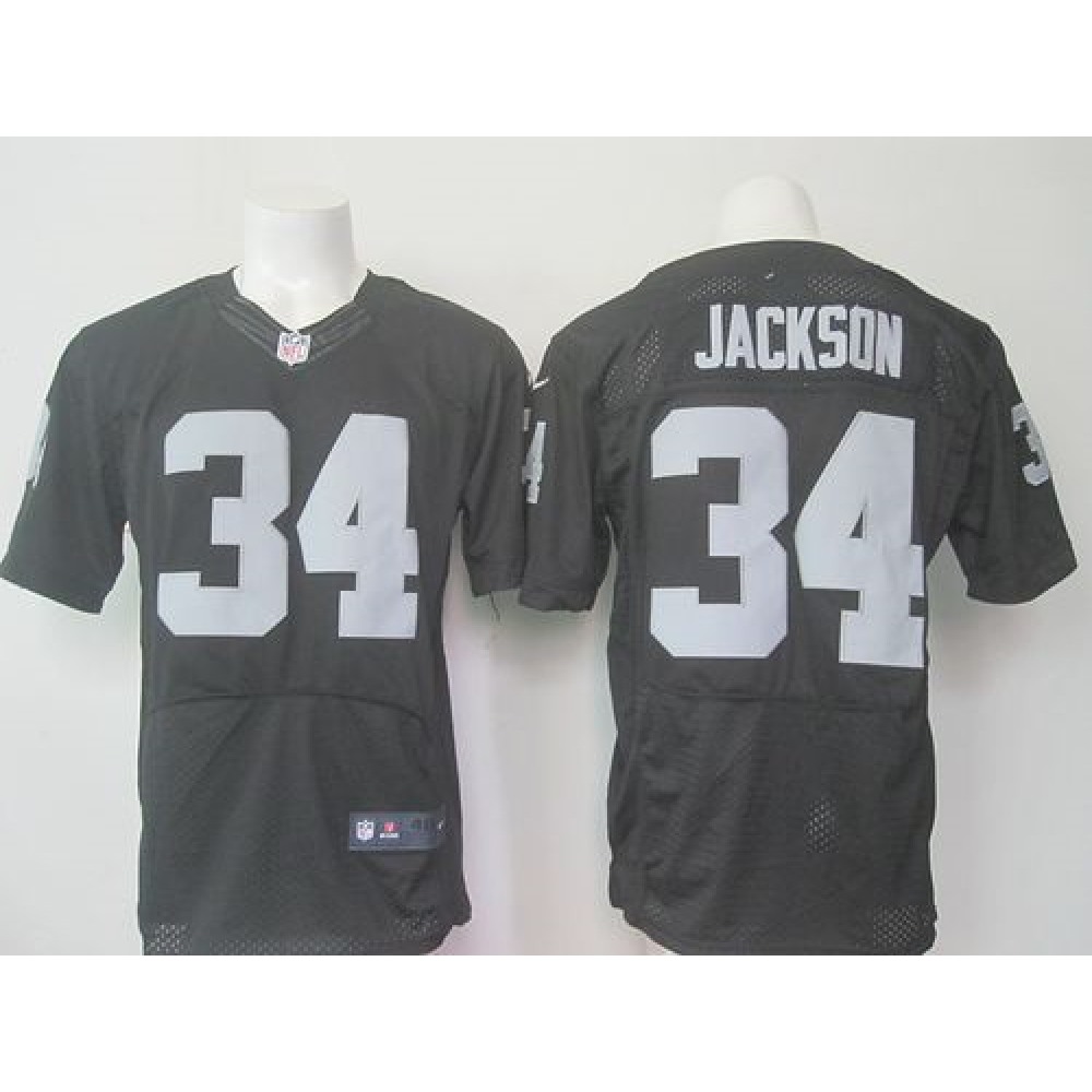 Raiders #34 Bo Jackson Black Team Color Men's Stitched NFL New Elite Jersey