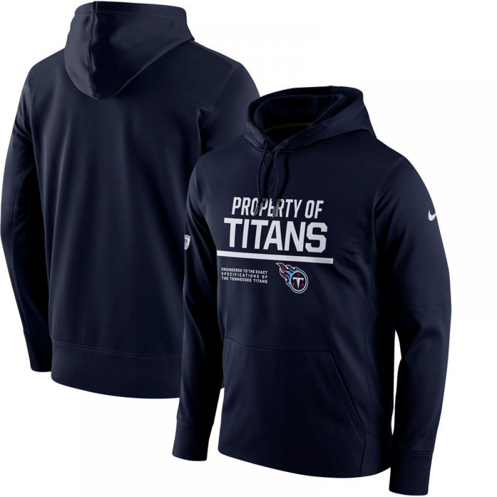 Men's Tennessee TitansNavy Circuit Property Of Performance Pullover Hoodie