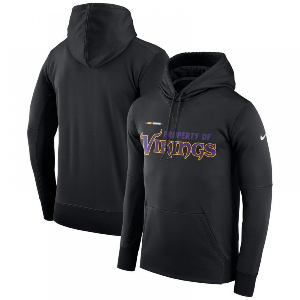 Men's Minnesota VikingsBlack Sideline Property Of Performance Pullover Hoodie