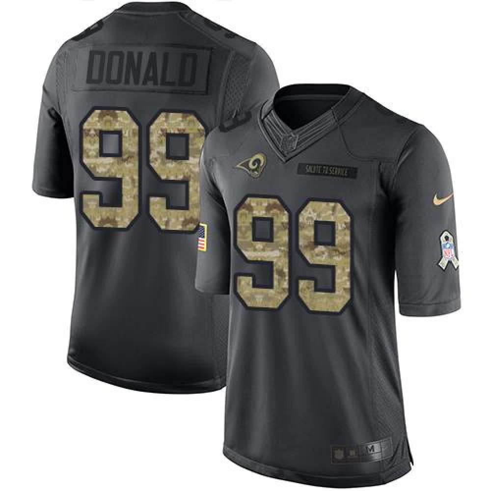 Rams #99 Aaron Donald Black Men's Stitched NFL Limited 2016 Salute to Service Jersey