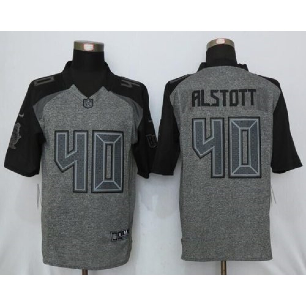 Buccaneers #40 Mike Alstott Gray Men's Stitched NFL Limited Gridiron Gray Jersey