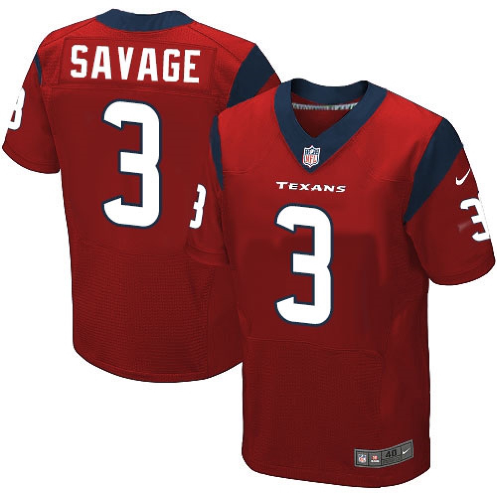 Texans #3 Tom Savage Red Alternate Men's Stitched NFL Elite Jersey
