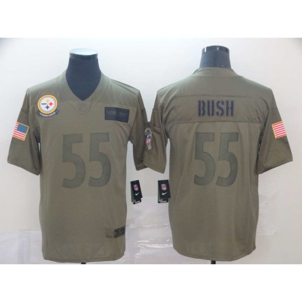 Men's Pittsburgh Steelers #55 Devin Bush 2019 Camo Salute To Service Limited Stitched NFL Jersey