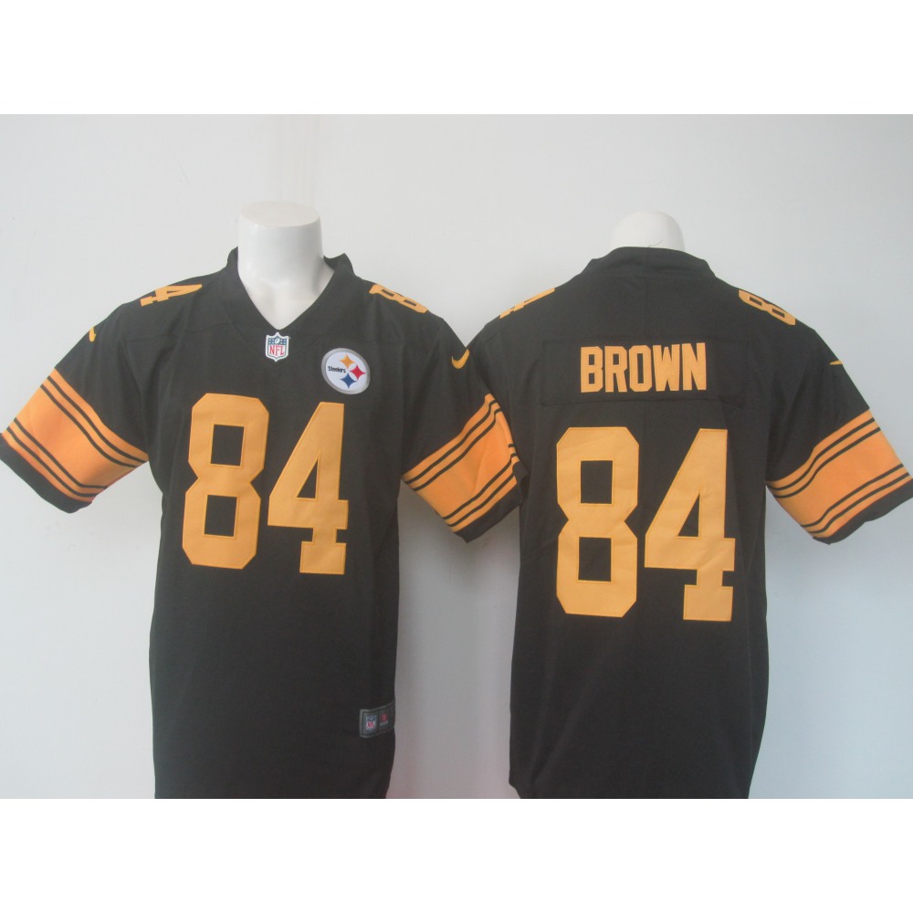 Men'sSteelers #84 Antonio Brown Black Limited Rush Stitched NFL Jersey