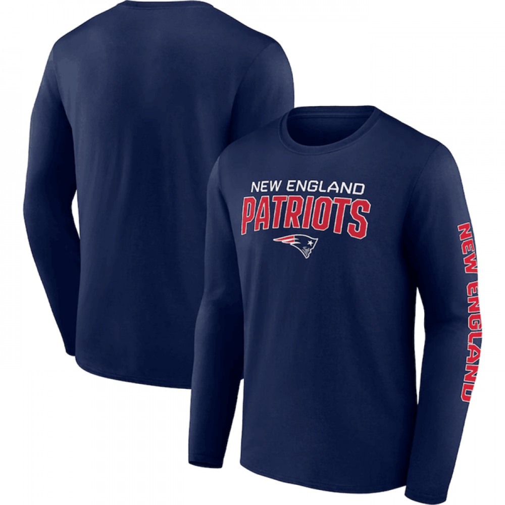 Men's New England Patriots Navy Go the Distance Long Sleeve T-Shirt