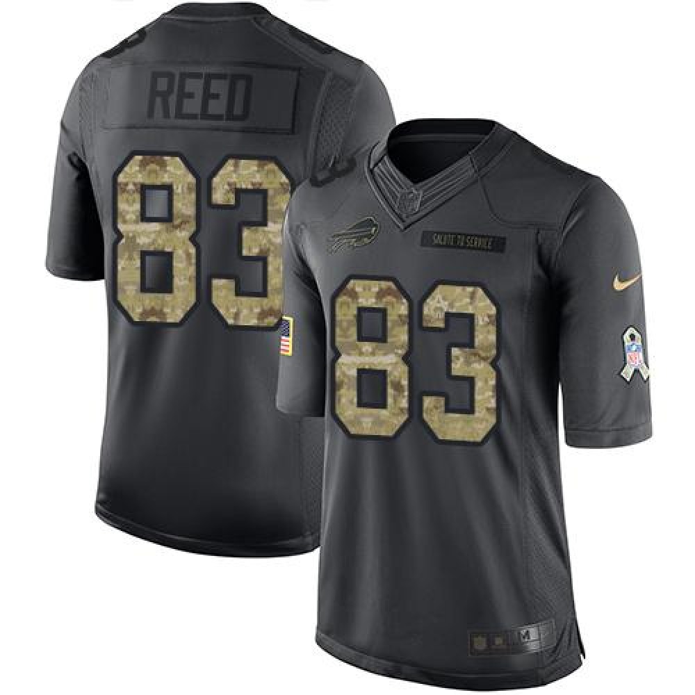 Bills #83 Andre Reed Black Men's Stitched NFL Limited 2016 Salute To Service Jersey