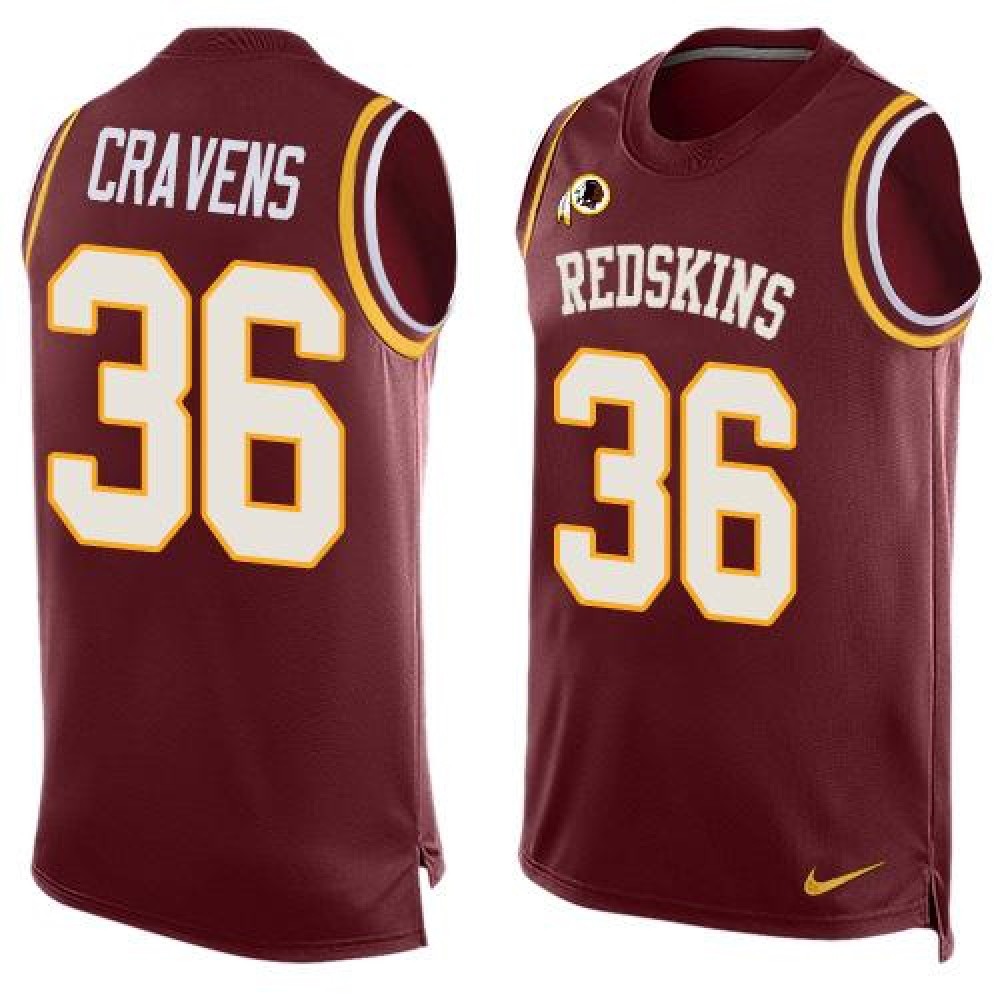 Redskins #36 Su'a Cravens Burgundy Red Team Color Men's Stitched NFL Limited Tank Top Jersey