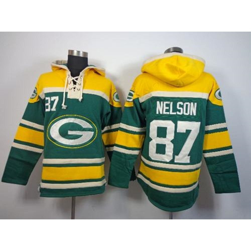 Packers #87 Jordy Nelson Green Sawyer Hoodie Sweatshirt NFL Hoodie