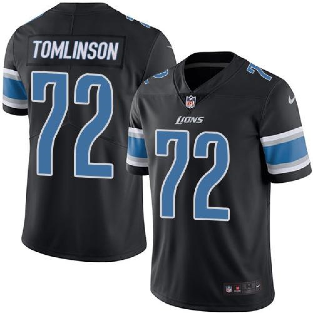 Lions #72 Laken Tomlinson Black Men's Stitched NFL Limited Rush Jersey