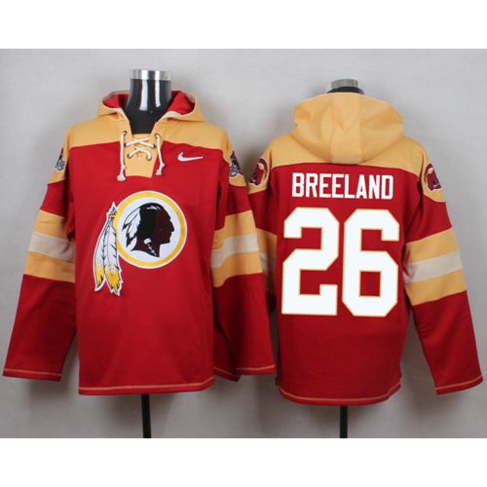 Redskins #26 Bashaud Breeland Burgundy Red Player Pullover NFL Hoodie