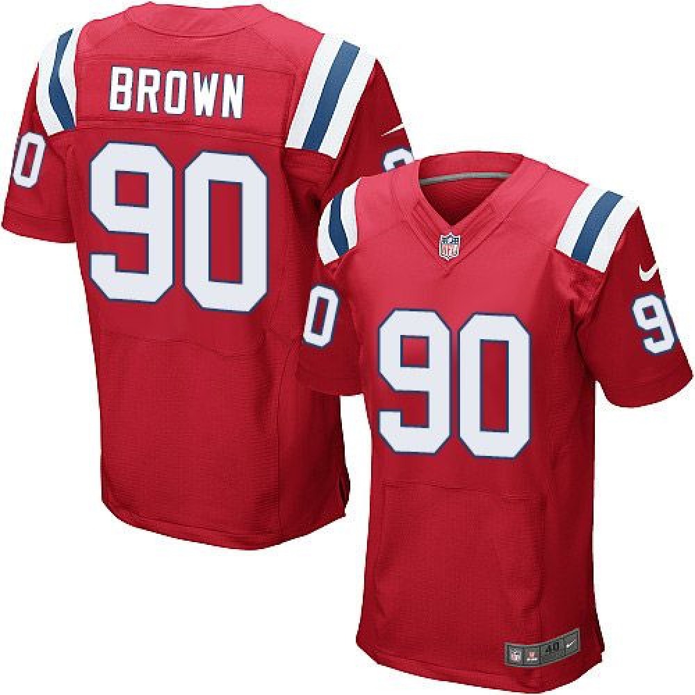 Patriots #90 Malcom Brown Red Alternate Men's Stitched NFL Elite Jersey