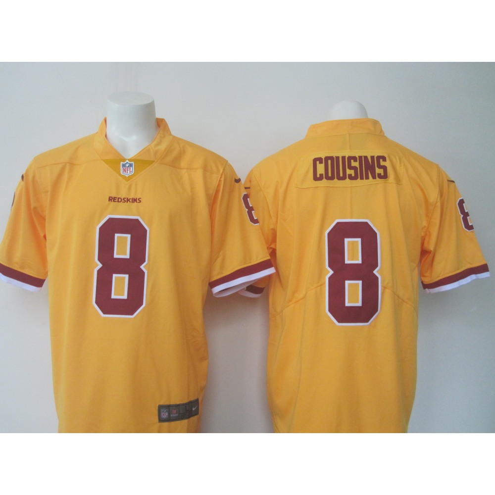 Men'sRedskins #8 Kirk Cousins Yellow Limited Rush Stitched NFL Jersey