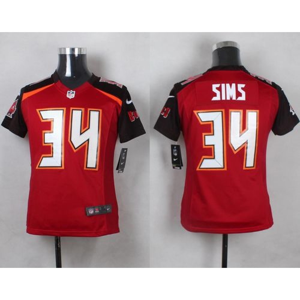 Buccaneers #34 Charles Sims Red Team Color Youth Stitched NFL New Elite Jersey