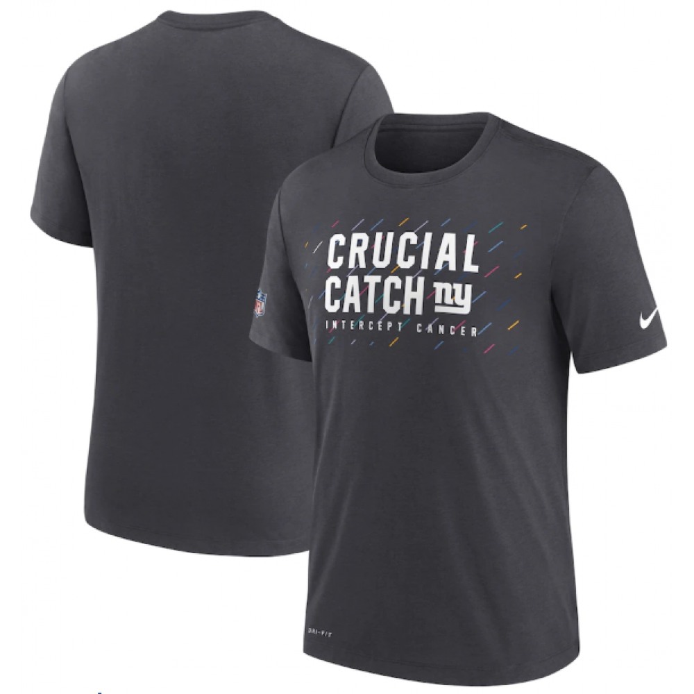 Men's New York Giants Charcoal 2021 Crucial Catch Performance T-Shirt