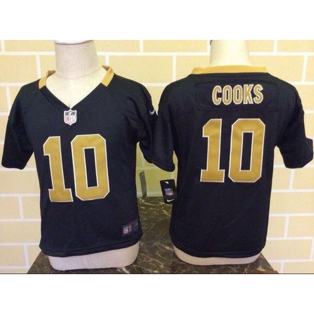 ToddlerSaints #10 Brandin Cooks Black Team Color Stitched NFL Elite Jersey