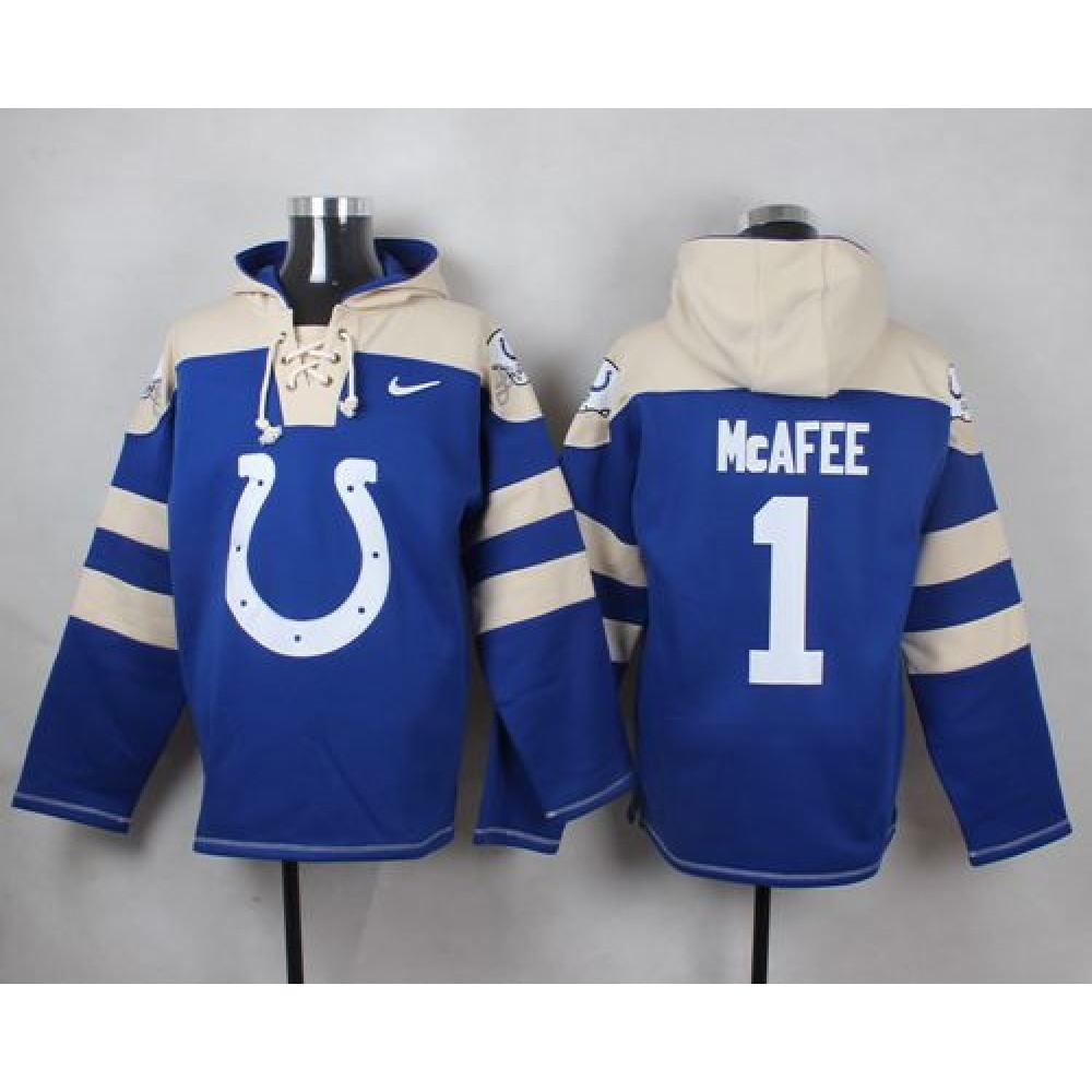 Colts #1 Pat McAfee Royal Blue Player Pullover NFL Hoodie