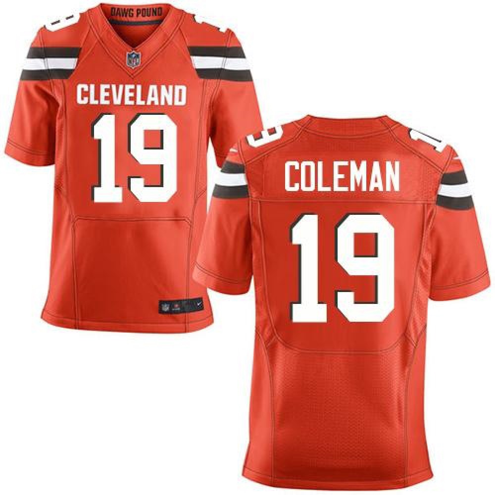 Browns #19 Corey Coleman Orange Alternate Men's Stitched NFL Elite Jersey