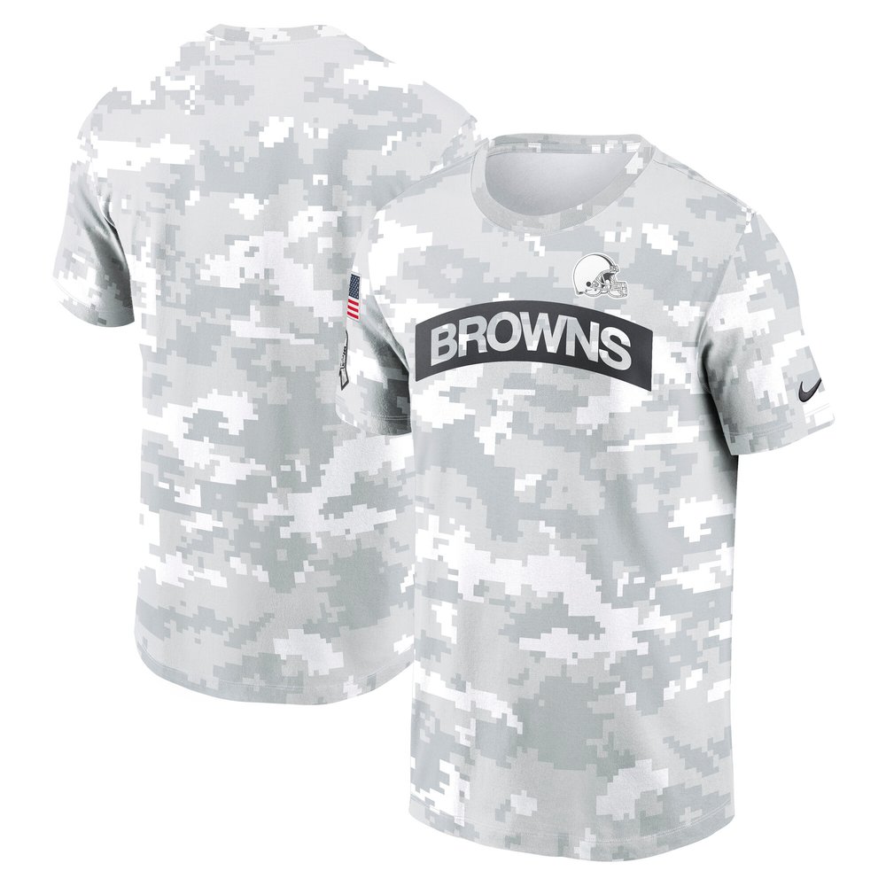 Men's Cleveland BrownsArctic Camo 2024 Salute To Service Performance T-Shirt