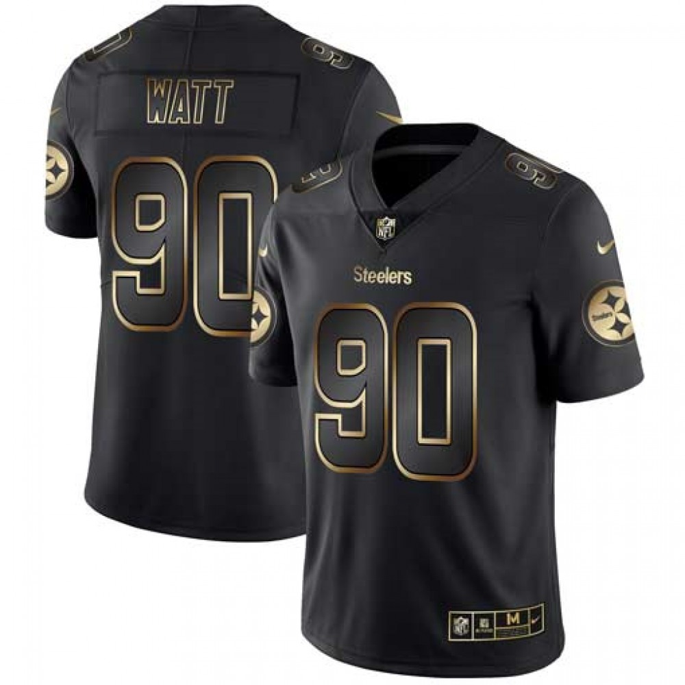 Men's Pittsburgh Steelers#90 T. J. Watt 2019 Black Gold Edition Stitched NFL Jersey