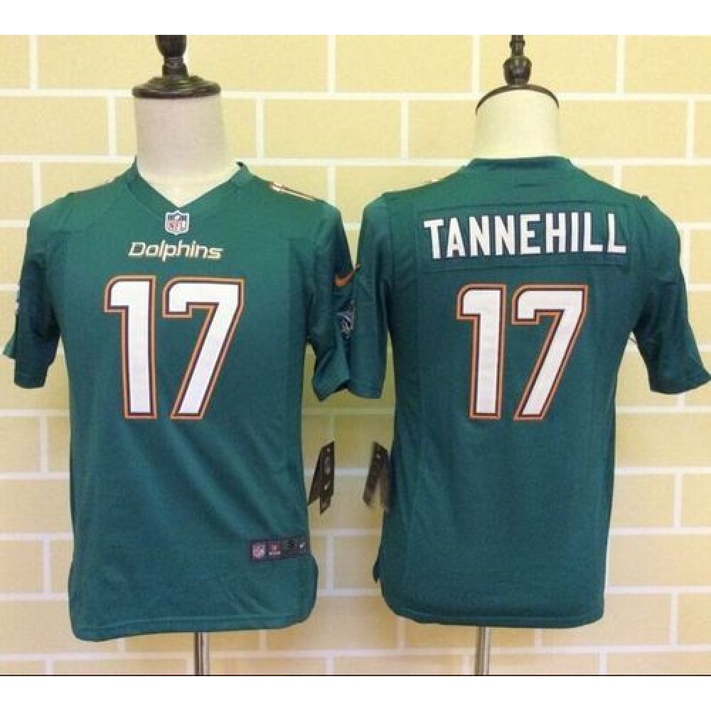 Dolphins #17 Ryan Tannehill Aqua Green Team Color Youth Stitched NFL Elite Jersey