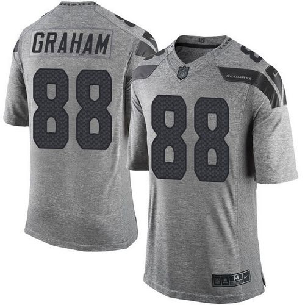 Seahawks #88 Jimmy Graham Gray Men's Stitched NFL Limited Gridiron Gray Jersey
