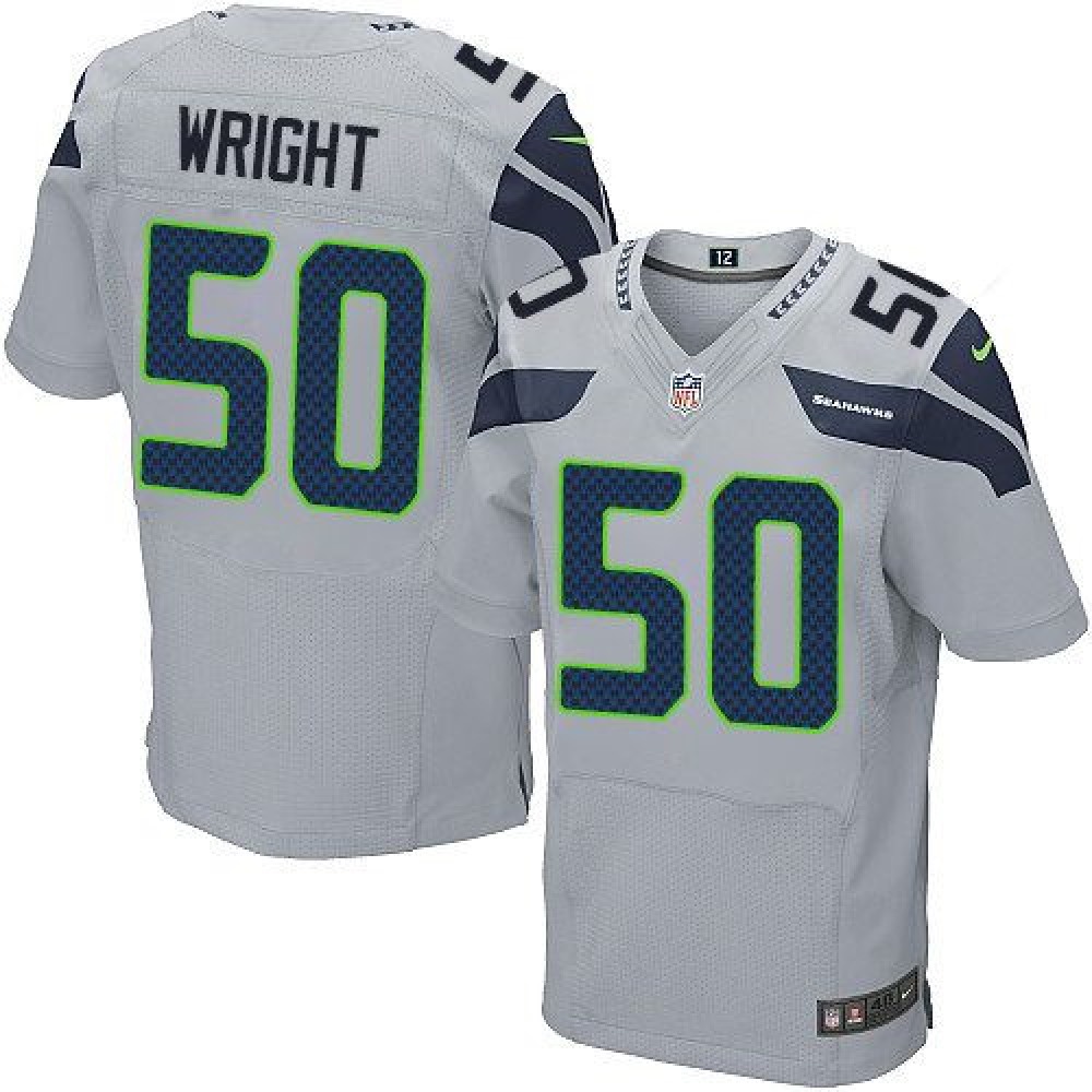 Seahawks #50 K.J. Wright Grey Alternate Men's Stitched NFL Elite Jersey