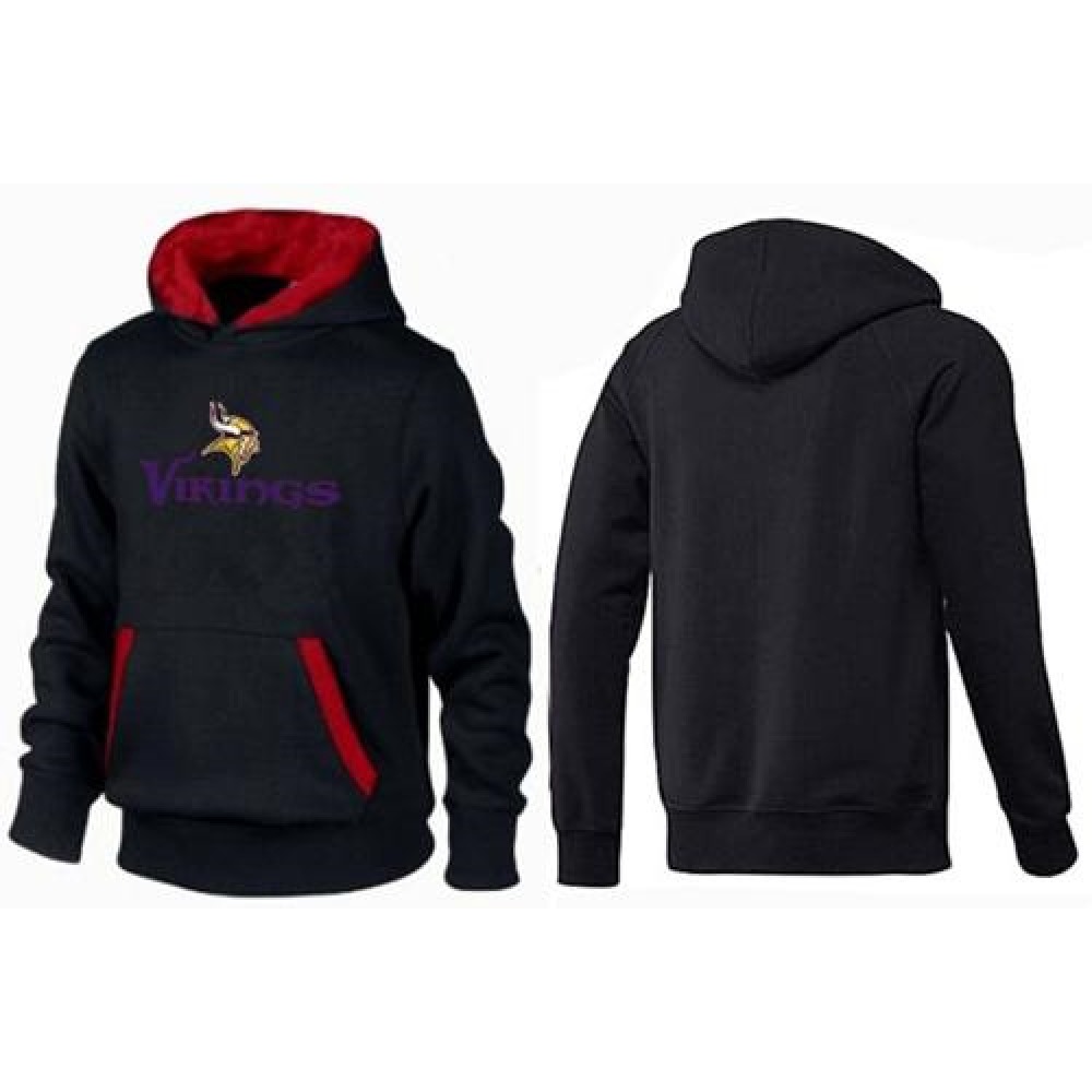 Minnesota Vikings Authentic Logo Pullover Hoodie Black & Red