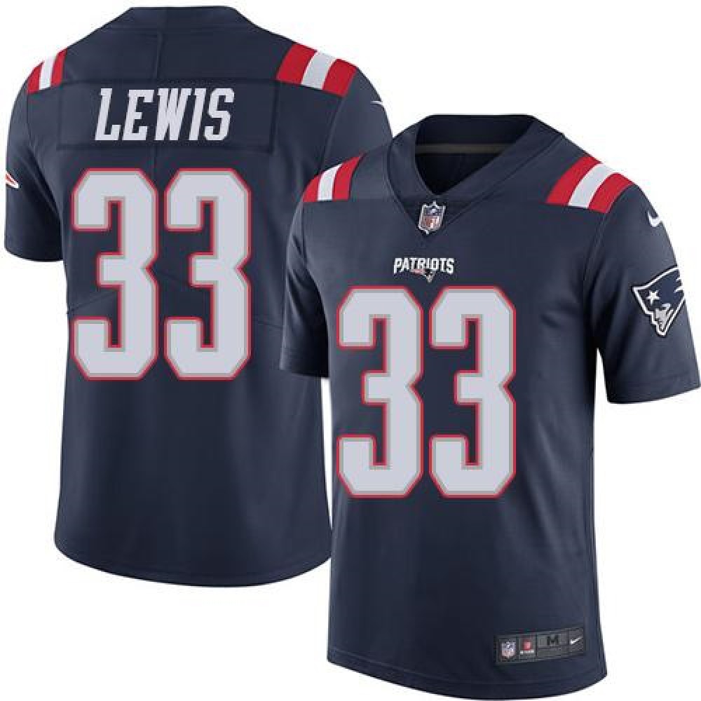 Patriots #33 Dion Lewis Navy Blue Men's Stitched NFL Limited Rush Jersey
