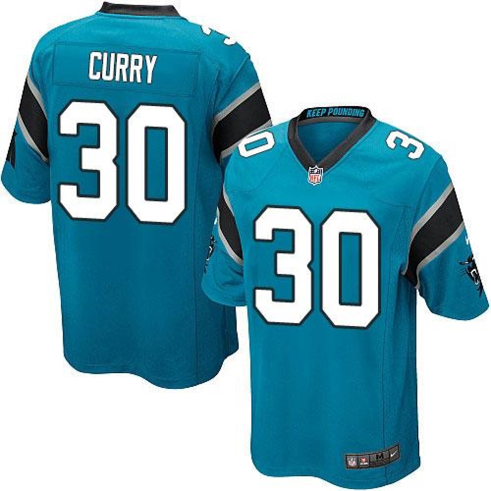 Panthers #30 Stephen Curry Blue Alternate Youth Stitched NFL Elite Jersey