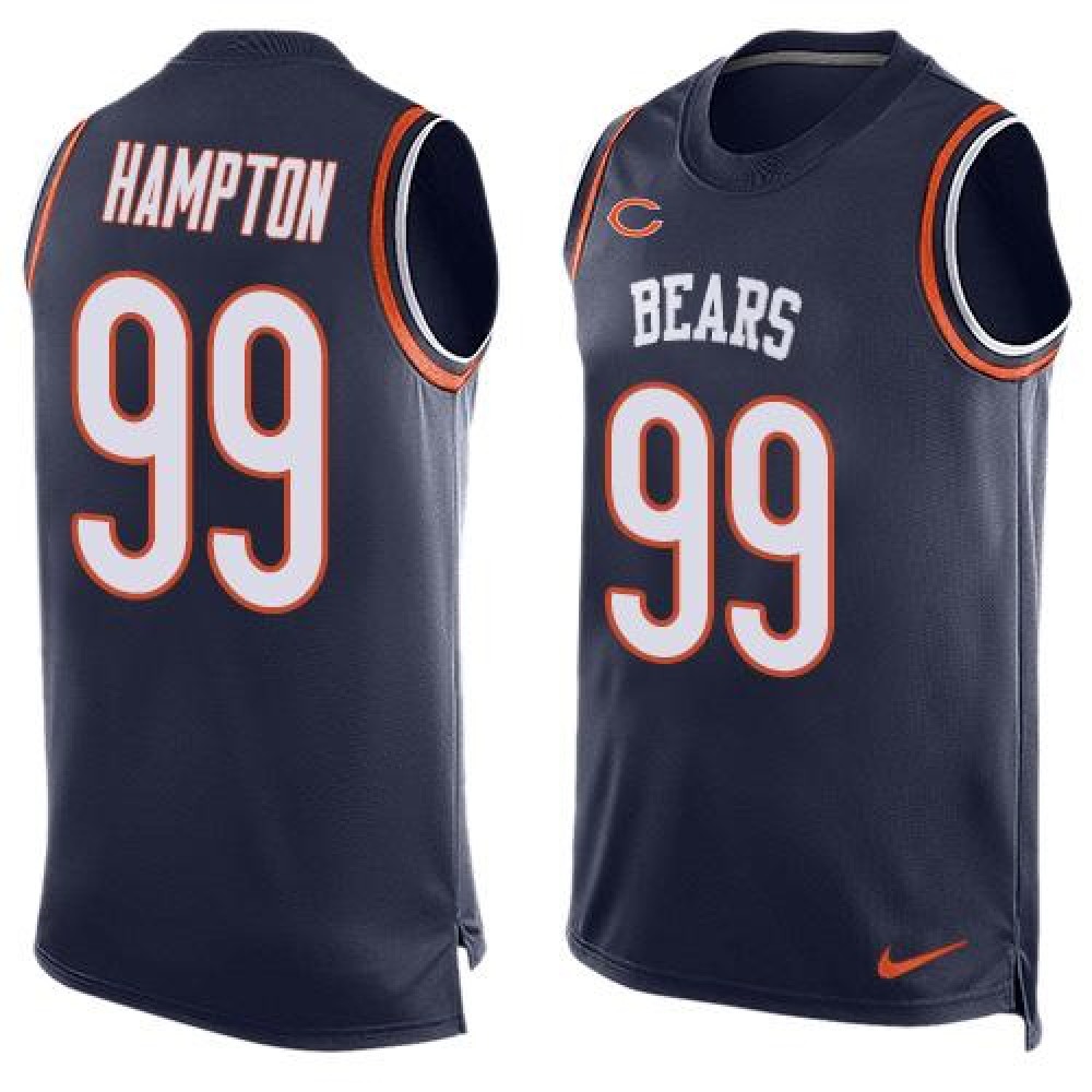 Bears #99 Dan Hampton Navy Blue Team Color Men's Stitched NFL Limited Tank Top Jersey
