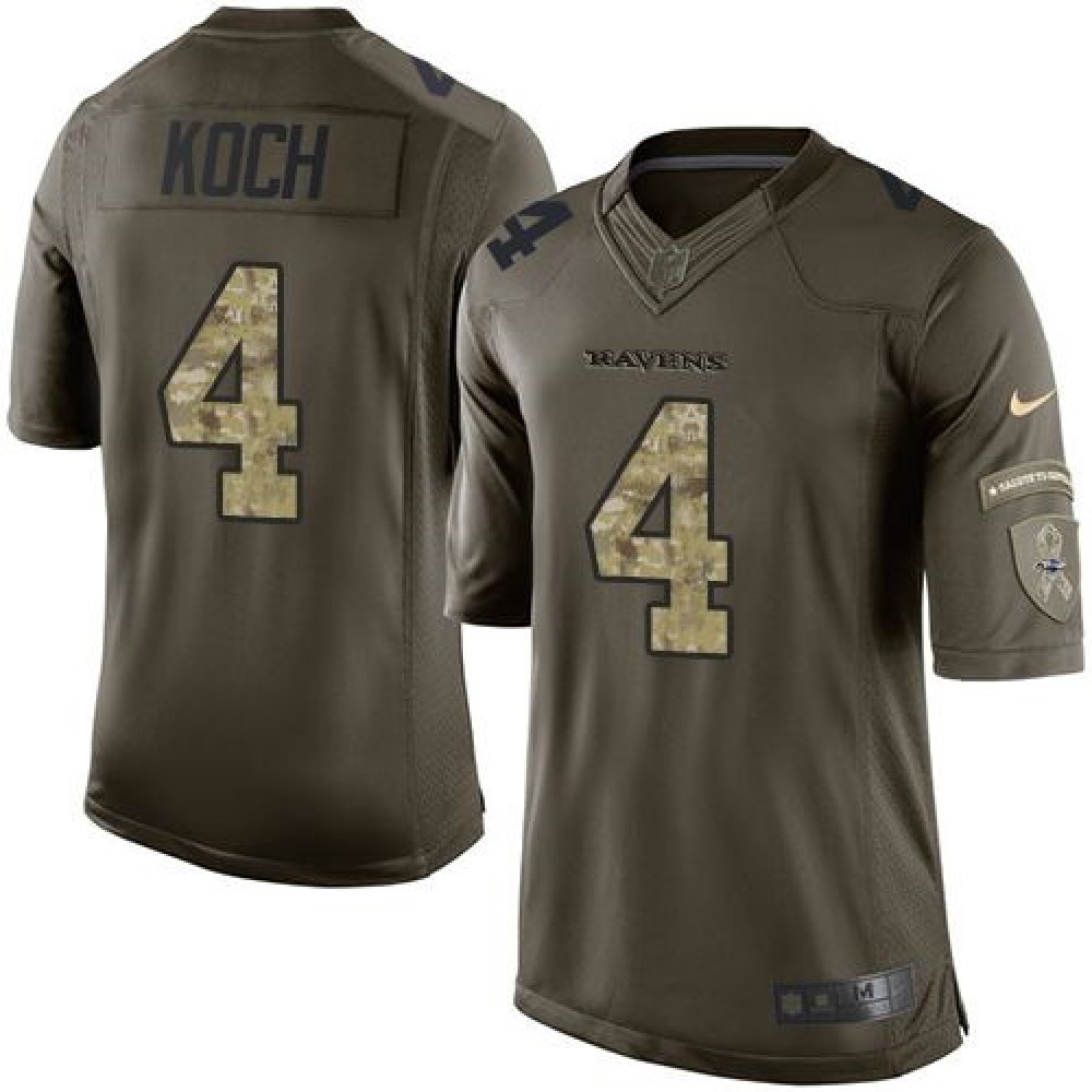 Ravens #4 Sam Koch Green Men's Stitched NFL Limited Salute to Service Jersey