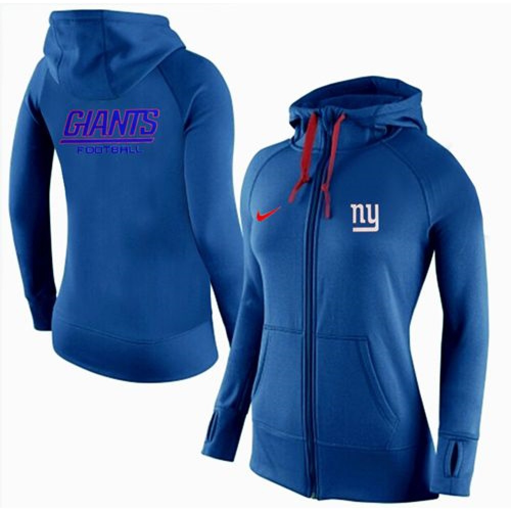 Women'sNew York Giants Full-Zip Performance Hoodie Blue
