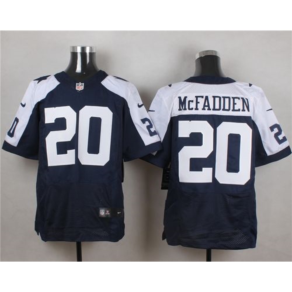 Cowboys #20 Darren McFadden Navy Blue Thanksgiving Throwback Men's Stitched NFL Elite Jersey