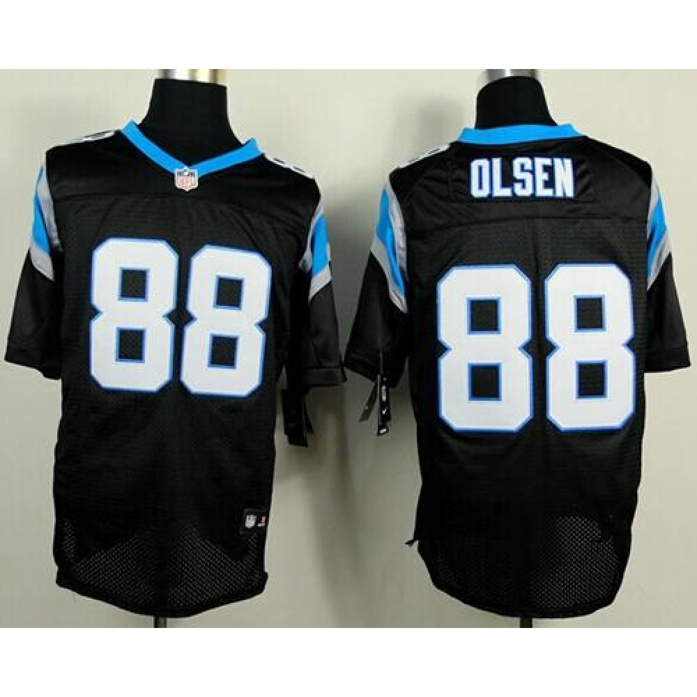 Panthers #88 Greg Olsen Black Team Color Men's Stitched NFL Elite Jersey