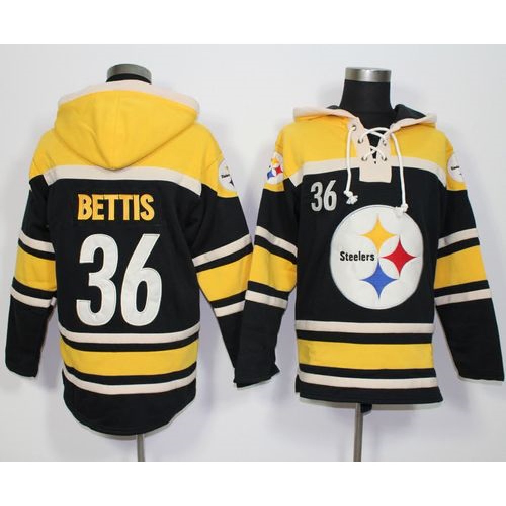 Steelers #36 Jerome Bettis Black Sawyer Hoodie Sweatshirt NFL Hoodie